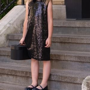 Chasing fireflies black Sequin shift dress 8